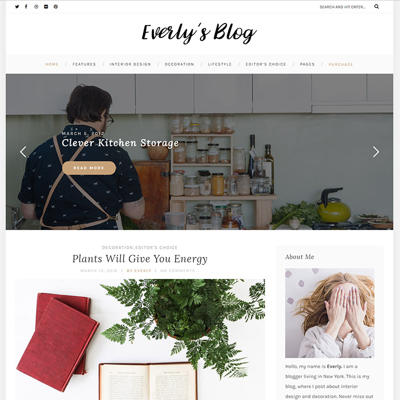 Everly - Hipster Blog WordPress Theme